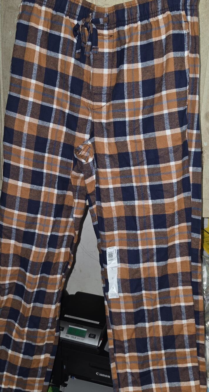 Sonoma Pajama Pants Small Orange Blue Plaid NWT